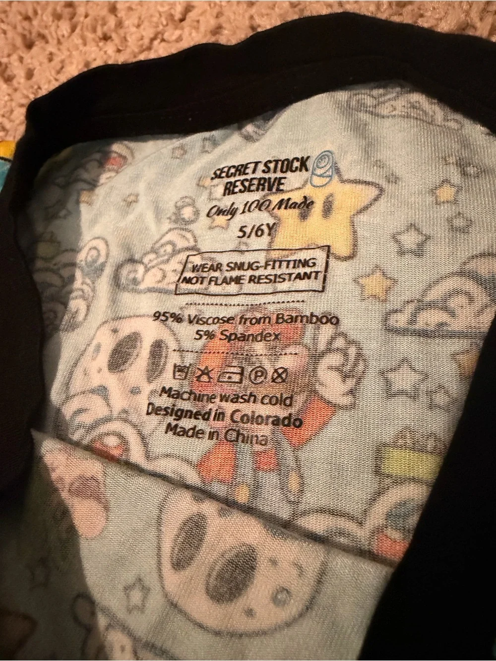 Secret Stock Reserve Mario Bamboo Pajama Set - Soft Long Sleeve & Pants